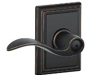 Accent Lever with Addison Trim - Aged Bronze  ($$)