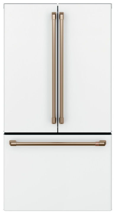 GE® Cafe™ Series 23.1 Cu. Ft. Smart Counter-Depth French-Door Refrigerator in Matte White - A La Carte ($$$$$)