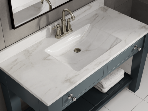 Tender Grey on White - Cultured Marble (Included)