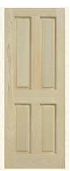 4-Panel Stained Poplar Raised Panel Smooth Solid Core ($$$)