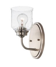 1 Light Sconce Fixture -($) (10.5”H x 5”W x 6.5”EXT) - Acadia Satin Nicke;