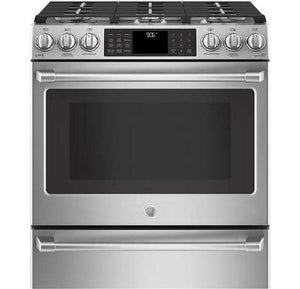 GE® Cafe™ Series 30" Slide-In Front Control Gas/Convection Range Stainless Steel - A La Carte ($$$$$)