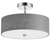 3 Light Semi Flush Fixture ($$) (9.25”H x 14.25”W) -Dainolite –Grey