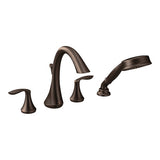 Eva Two-Handle High Arc Roman Tub Faucet and Hand Shower