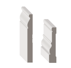 Level 4 - 3 1/2" primed poplar casing and 4 1/4" primed poplar base board