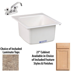 Mustee® 11 Drop In Utility Sink with 27" Cabinet, Faucet & Laminate Top ($$$)