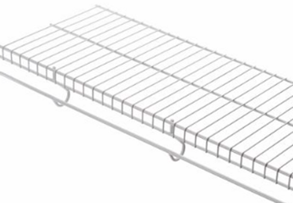 White Wire Continuous Rod and Shelf - $