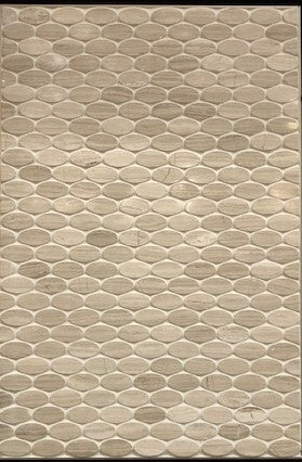 Board 37: Limestone Coli-Chenille White Modern Oval Mosaic L191 Polished (Level 8-$$$$)