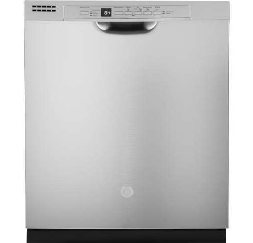 GE® Dishwasher with Front Controls-Stainless Steel
